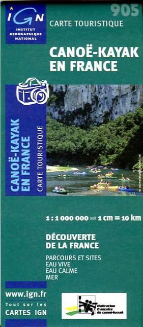 voorblad kaart canoe-kayak en France