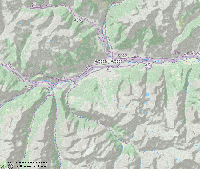 Overzichtskaart Aosta dal 