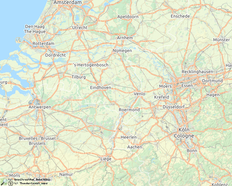 Kaart met beschreven rivieren in Nederland 