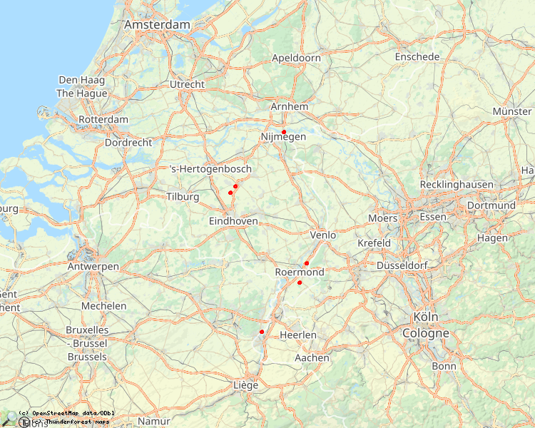 Kaart met beschreven rivieren in Nederland 